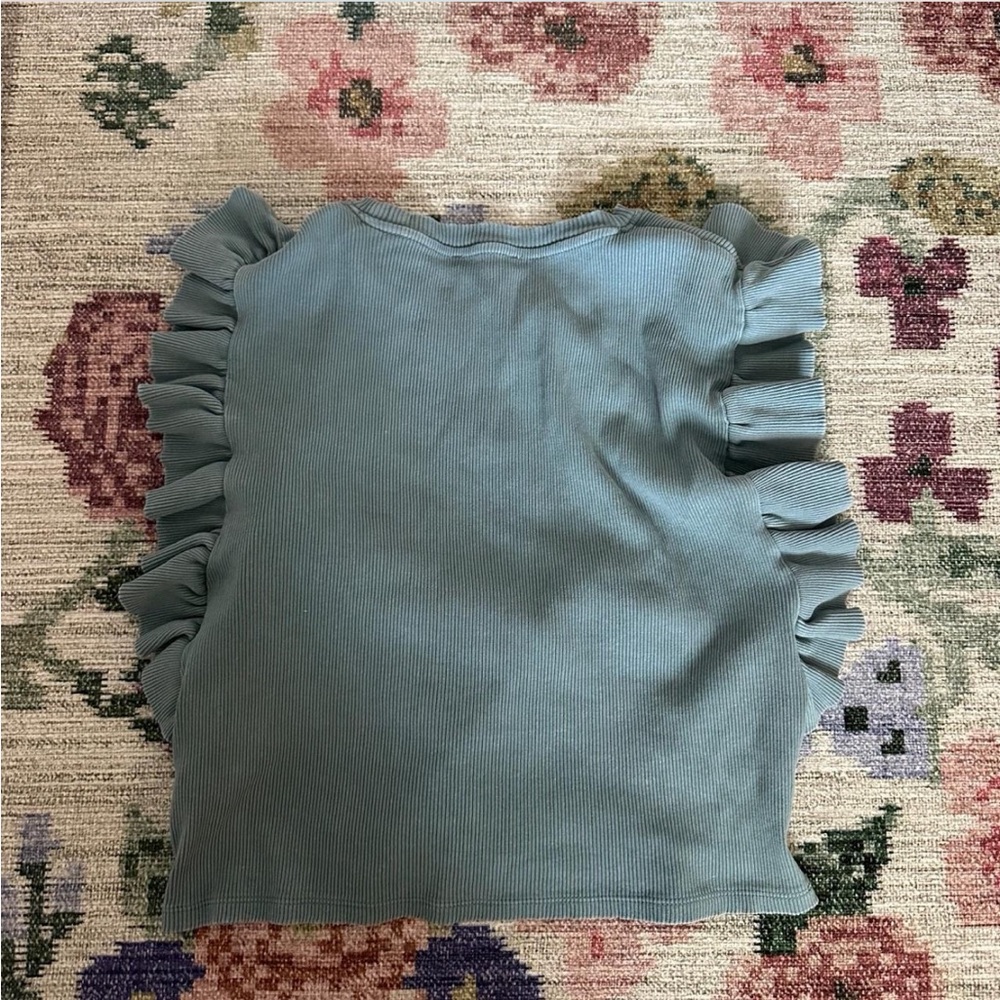 Zara Blue Ruffle Top - Picture 3 of 3